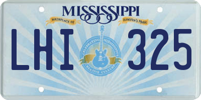 MS license plate LHI325