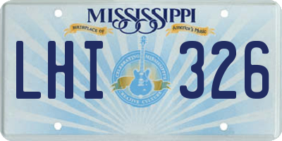 MS license plate LHI326