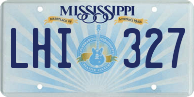 MS license plate LHI327