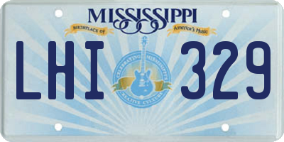 MS license plate LHI329