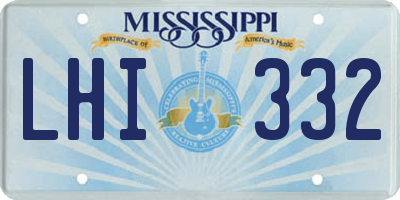 MS license plate LHI332