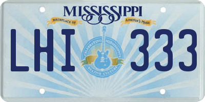MS license plate LHI333