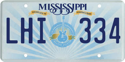 MS license plate LHI334