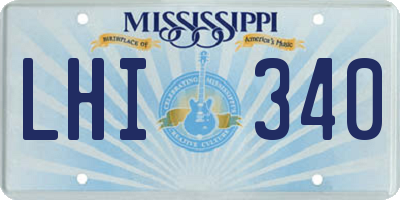 MS license plate LHI340