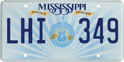 MS license plate LHI349