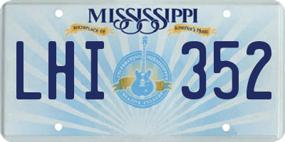 MS license plate LHI352