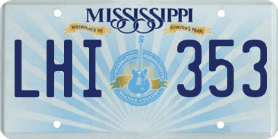 MS license plate LHI353