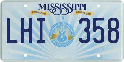 MS license plate LHI358