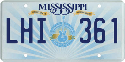MS license plate LHI361