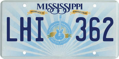 MS license plate LHI362