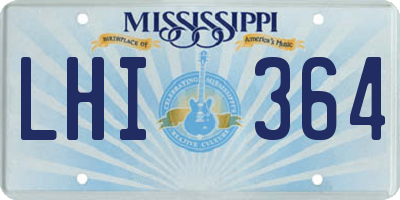 MS license plate LHI364