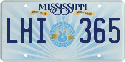 MS license plate LHI365