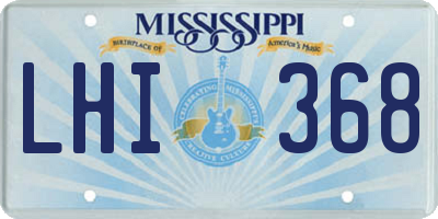 MS license plate LHI368