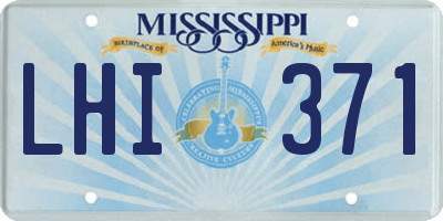 MS license plate LHI371