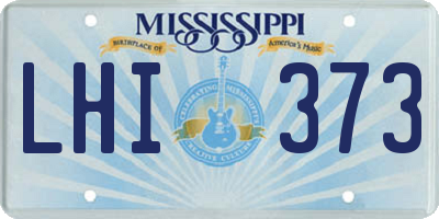 MS license plate LHI373
