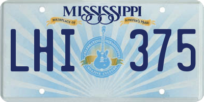 MS license plate LHI375