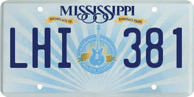 MS license plate LHI381