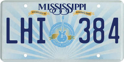 MS license plate LHI384