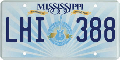 MS license plate LHI388