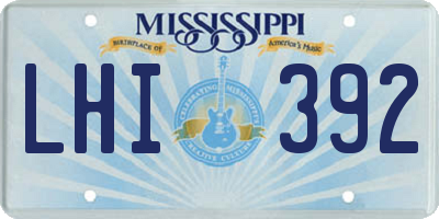 MS license plate LHI392