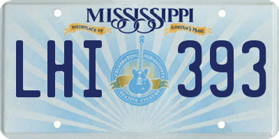 MS license plate LHI393