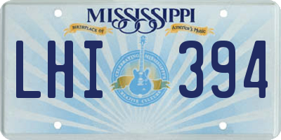 MS license plate LHI394