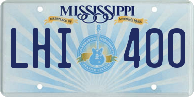 MS license plate LHI400
