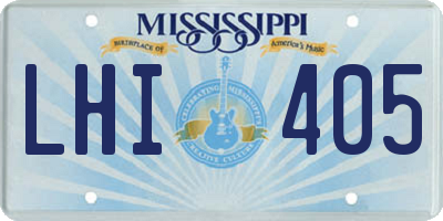 MS license plate LHI405