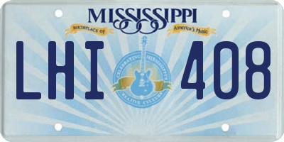 MS license plate LHI408