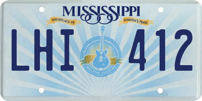 MS license plate LHI412