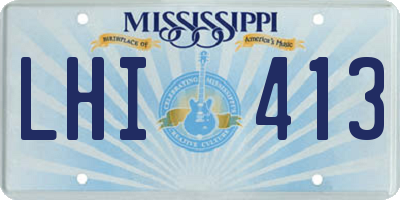 MS license plate LHI413