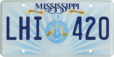 MS license plate LHI420