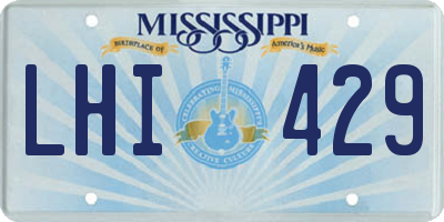 MS license plate LHI429