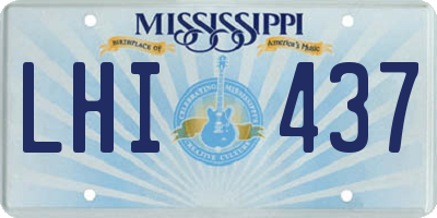MS license plate LHI437