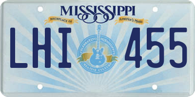 MS license plate LHI455