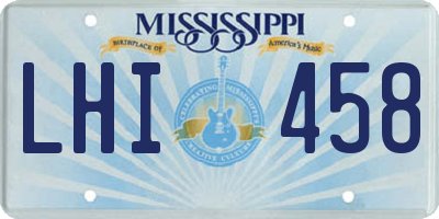MS license plate LHI458