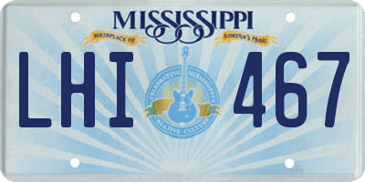 MS license plate LHI467