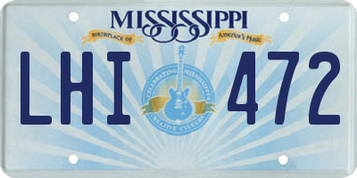 MS license plate LHI472