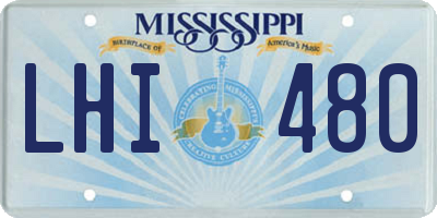 MS license plate LHI480