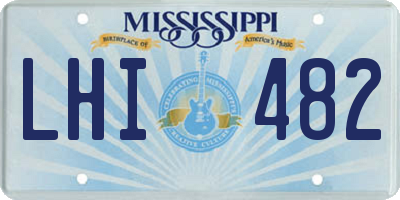 MS license plate LHI482