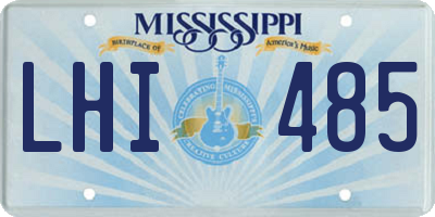 MS license plate LHI485