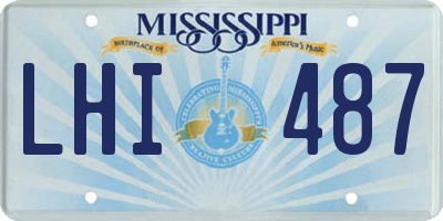 MS license plate LHI487