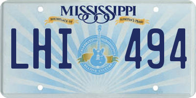 MS license plate LHI494