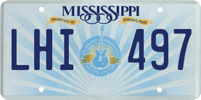 MS license plate LHI497
