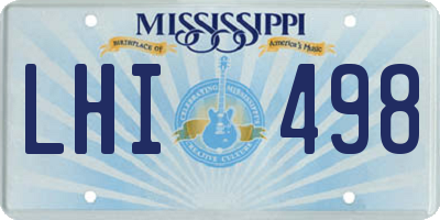 MS license plate LHI498
