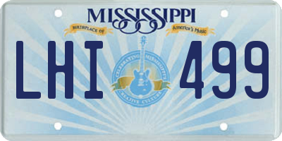 MS license plate LHI499