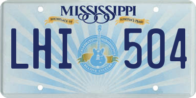 MS license plate LHI504