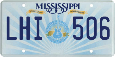 MS license plate LHI506