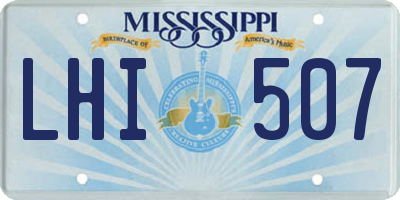 MS license plate LHI507