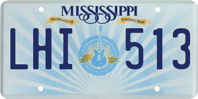 MS license plate LHI513